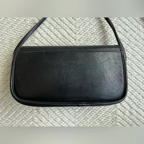 Vintage Coach Dinky Crossbody Bag Black Leather Turlock - Picture 3 of 10